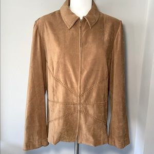 Nortonmcnaughton Ladies Sz 14 faux suede zip front jacket Preowned ExcellentCond
